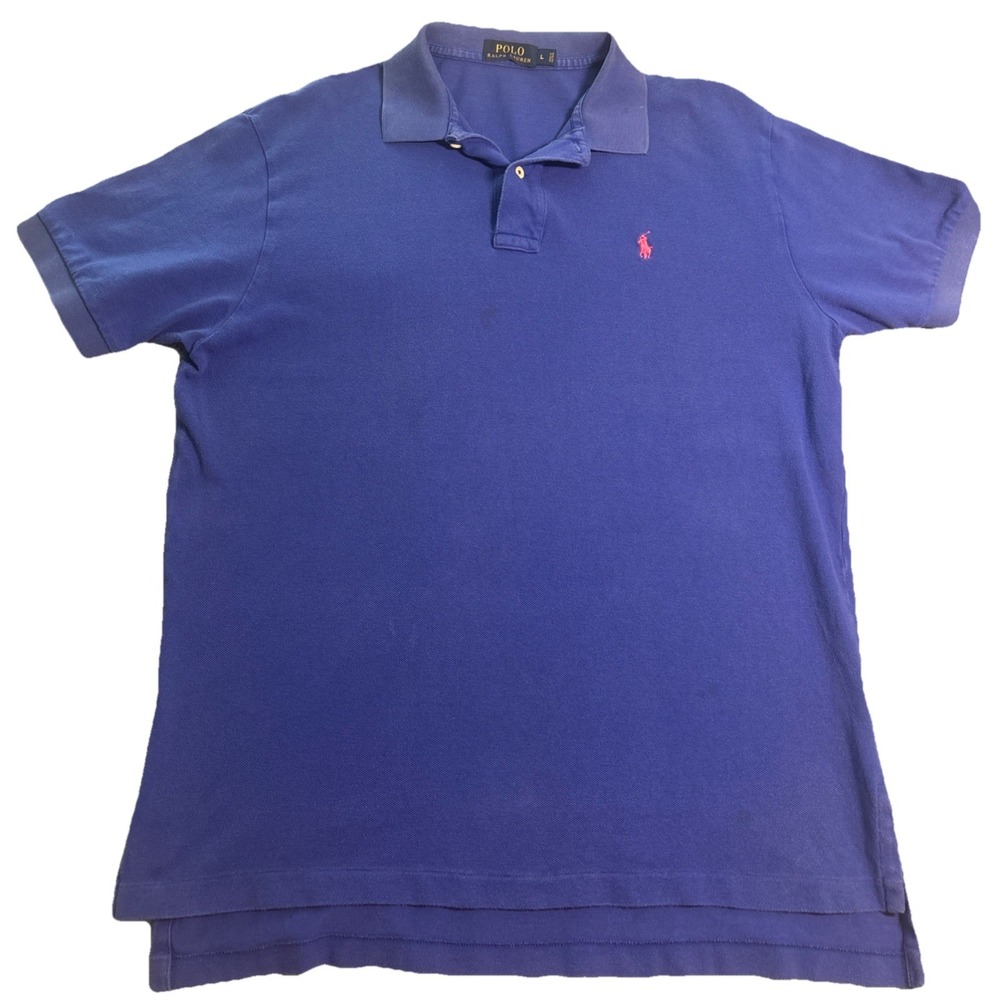 Polo Ralph Lauren Polo Shirt Mens Blue Excellent Short Sleeve Pony Logo Large